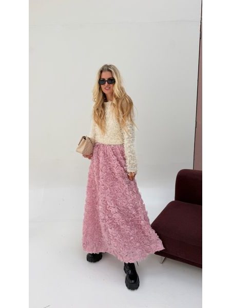 Pudrová maxi sukně Rose BeChick ❤
