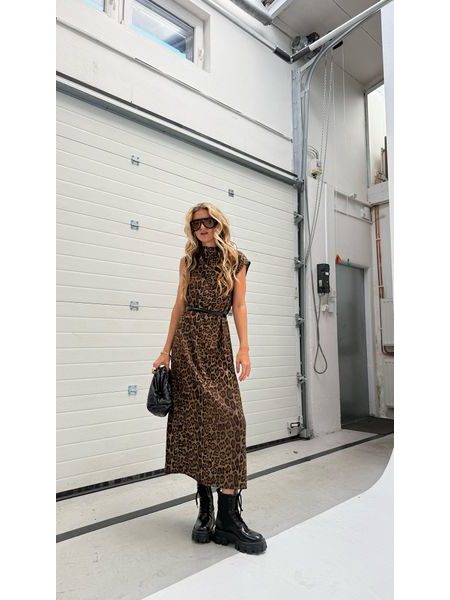 Leopardí maxi šaty Collar BeChick ❤