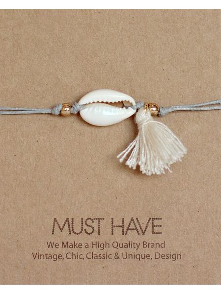 MUST HAVE series: Náramek Grey Tassel Shell bracelet