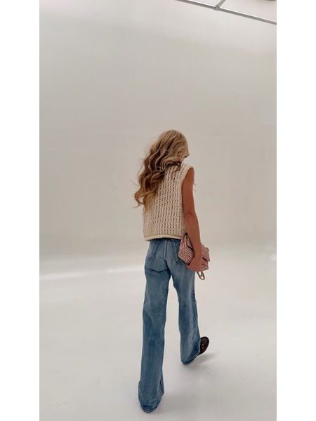 White Golden Button Vest BeChick ❤