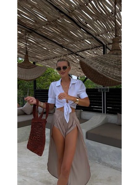 Bílý top Knotty Tie BeChick ❤
