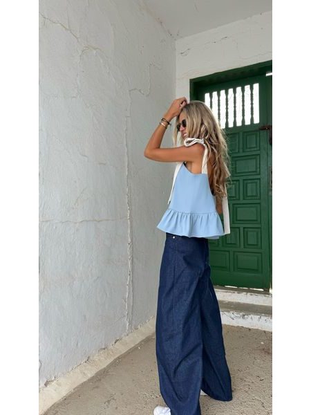 Baby blue top Ruffle BeChick ❤