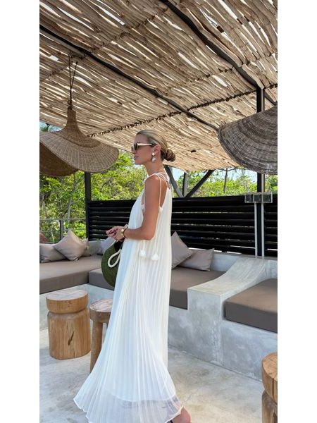 Krémové šaty Chiffon Muse BeChick ❤