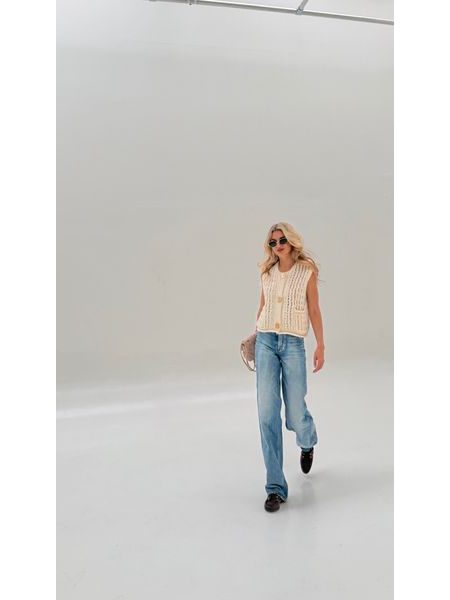 White Golden Button Vest BeChick ❤