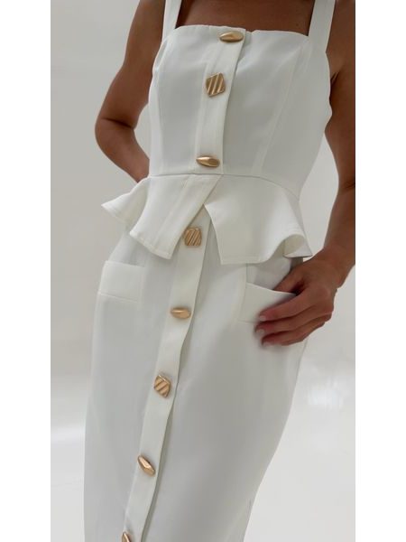 White Gold Button Dress BeChick ❤
