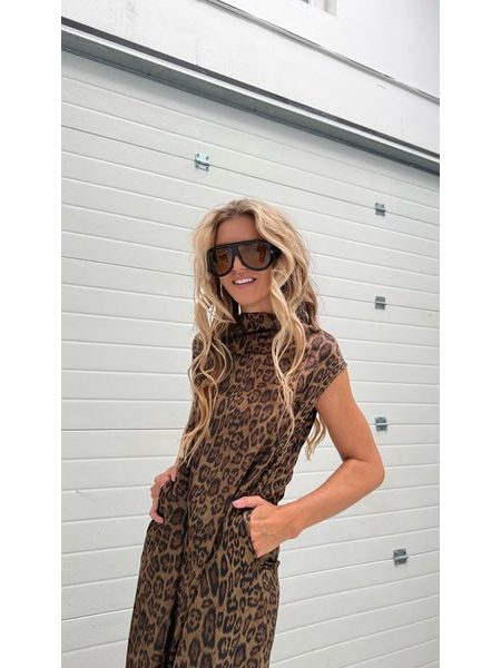 Leopardí maxi šaty Collar BeChick ❤