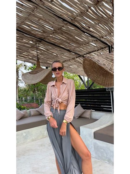 Pudrový top Knotty Tie BeChick ❤