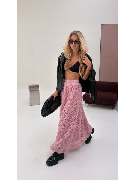 Pudrová maxi sukně Rose BeChick ❤