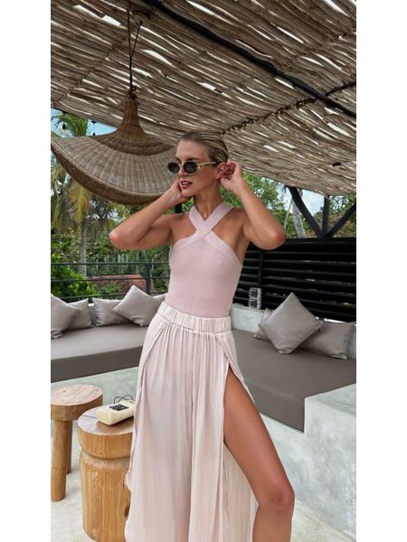 Powder Pink Bodycon Twist Top BeChick ❤