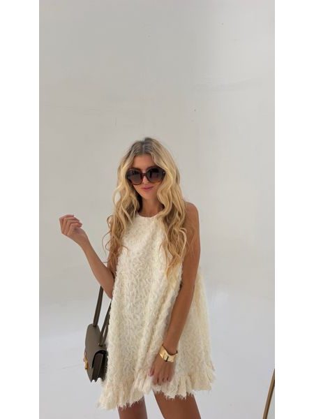 Cream Bow Puff Dress BeChick ❤