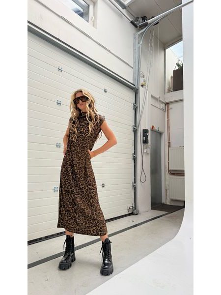 Leopardí maxi šaty Collar BeChick ❤