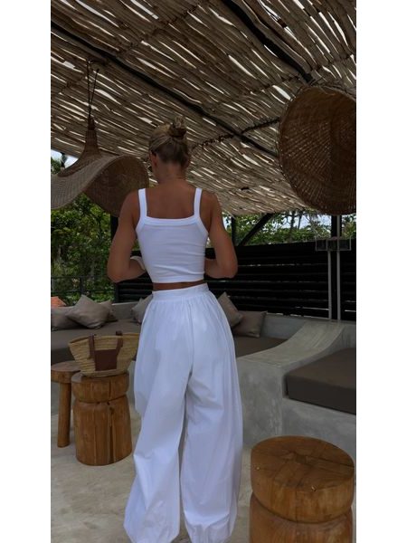 Bílý crop top/podprsenka Space BeChick ❤