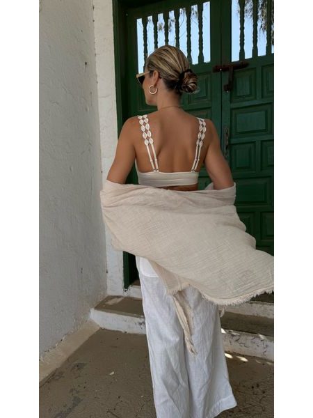 Krémová podprsenka Boho Lace BeChick ❤