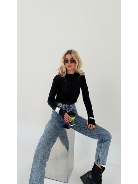 Black roll-neck top Milene BeChick ❤