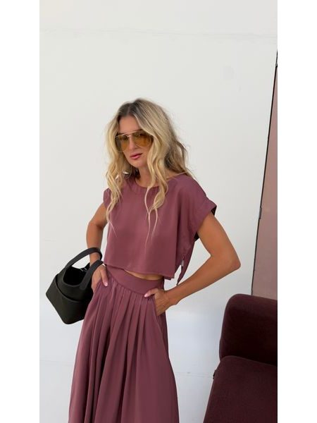 Maroon Top & Skirt Set BeChick ❤