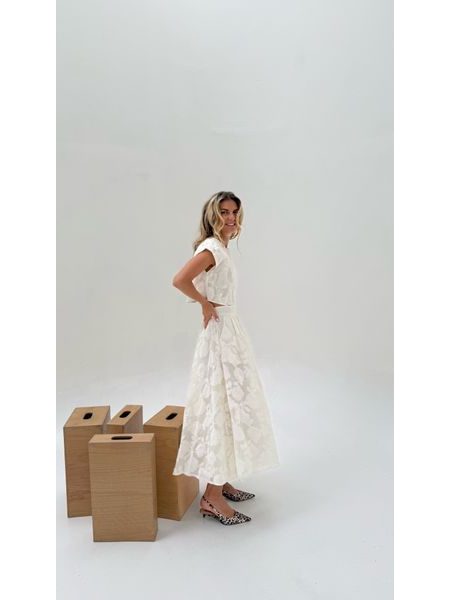 Flower Cream Top &amp; Skirt Set BeChick ❤