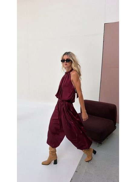 Burgundy Hailey Jumpsuit BeChick ❤