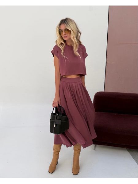 Maroon Top & Skirt Set BeChick ❤