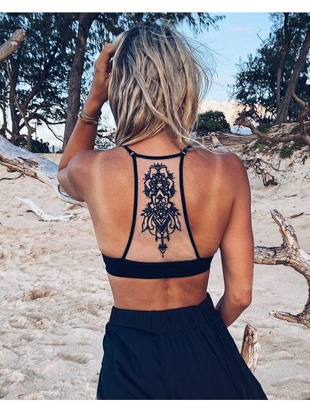 Černá podprsenka Tattoo Mesh Racerback BeChick ❤