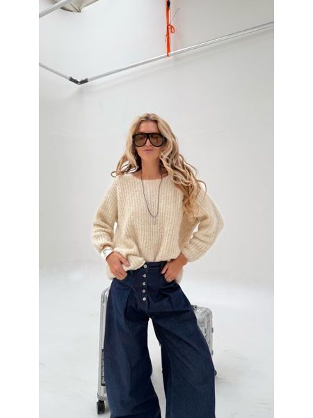 Krémový svetr Bubble BeChick ❤