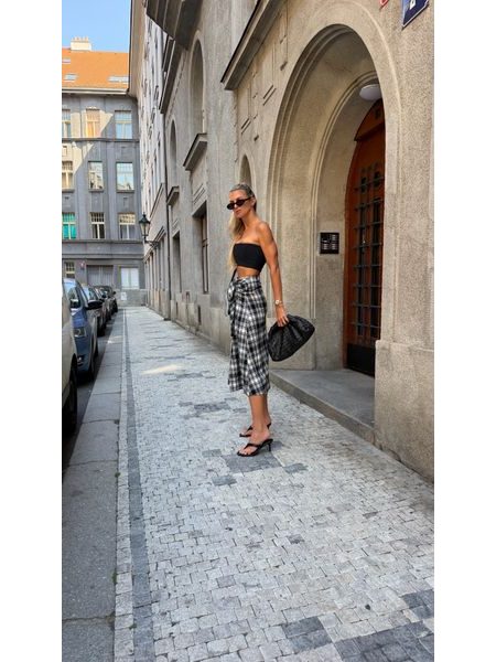 Kostkovaná sukně Button Down BeChick ❤