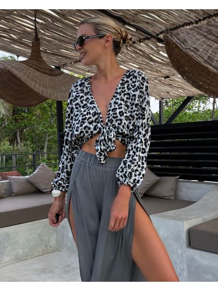Leopardí top Knotty Tie BeChick ❤