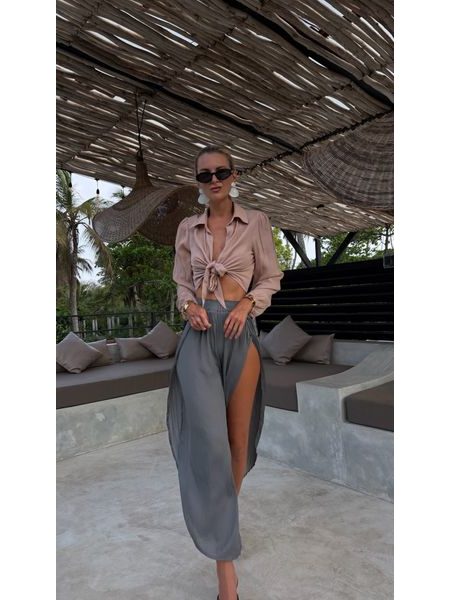Pudrový top Knotty Tie BeChick ❤