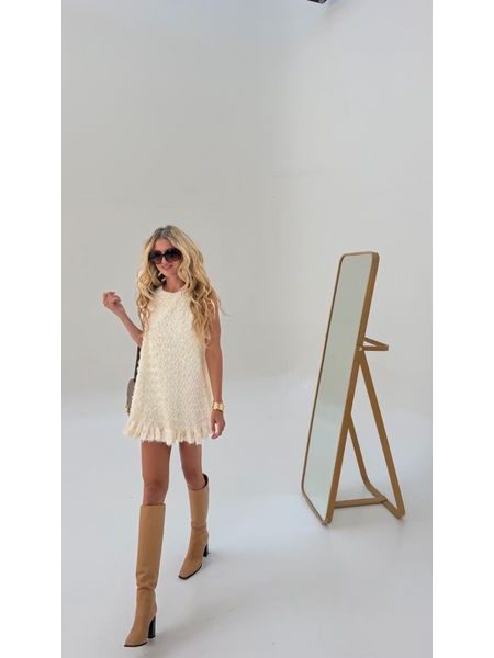 Cream Bow Puff Dress BeChick ❤