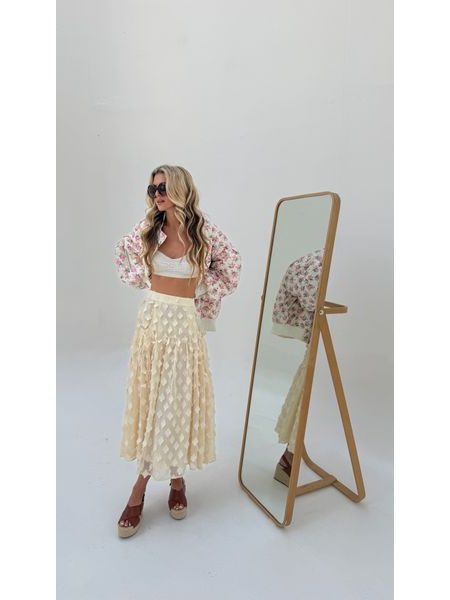 White quilted bomber Flower BeChick ❤