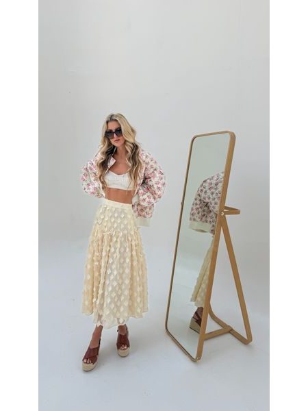 White quilted bomber Flower BeChick ❤