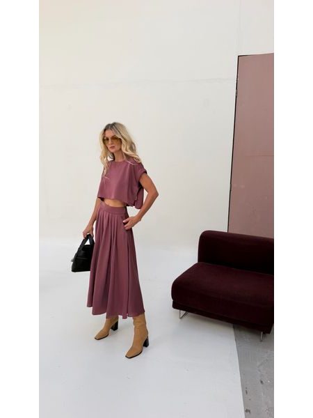 Maroon Top & Skirt Set BeChick ❤