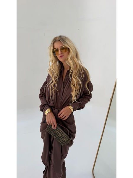 Chocolate Button Down Dress BeChick ❤