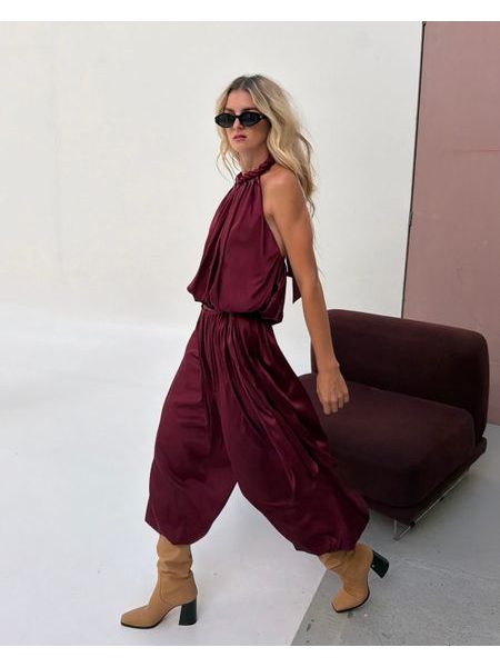 Burgundy Hailey Jumpsuit BeChick ❤
