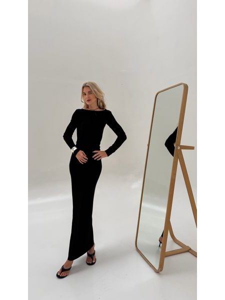 Black Open Back Maxi Dress BeChick ❤
