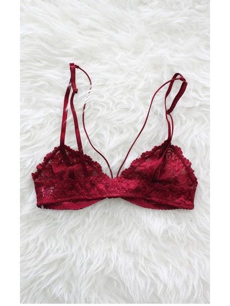 Burgundy Lace Bra 