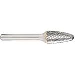 Carbide fréza 8 x 20 x 65 mm, hřídel 6 mm, kulatý arch / F ve tvaru