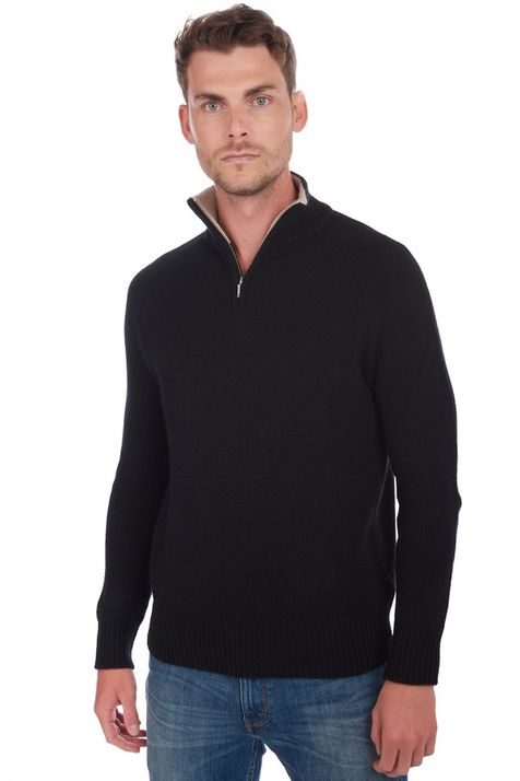 black / vintage beige chine