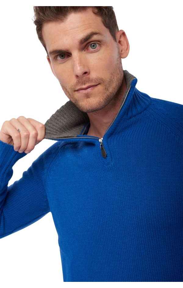 Men's St. Germain Henley 2-Button Cashmere Sweater in Brown main image 1