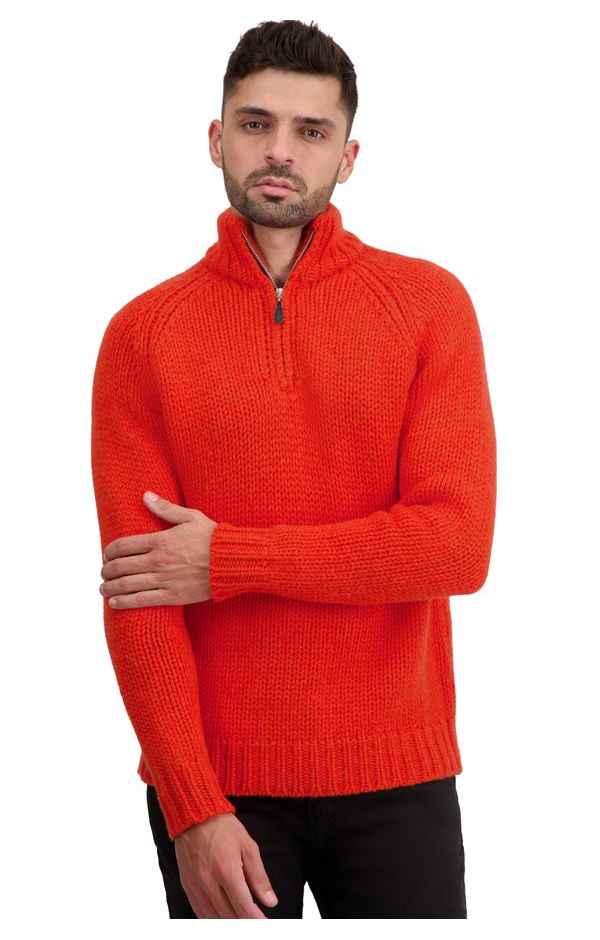 Mens Sweater Red and Cashmere Fabric