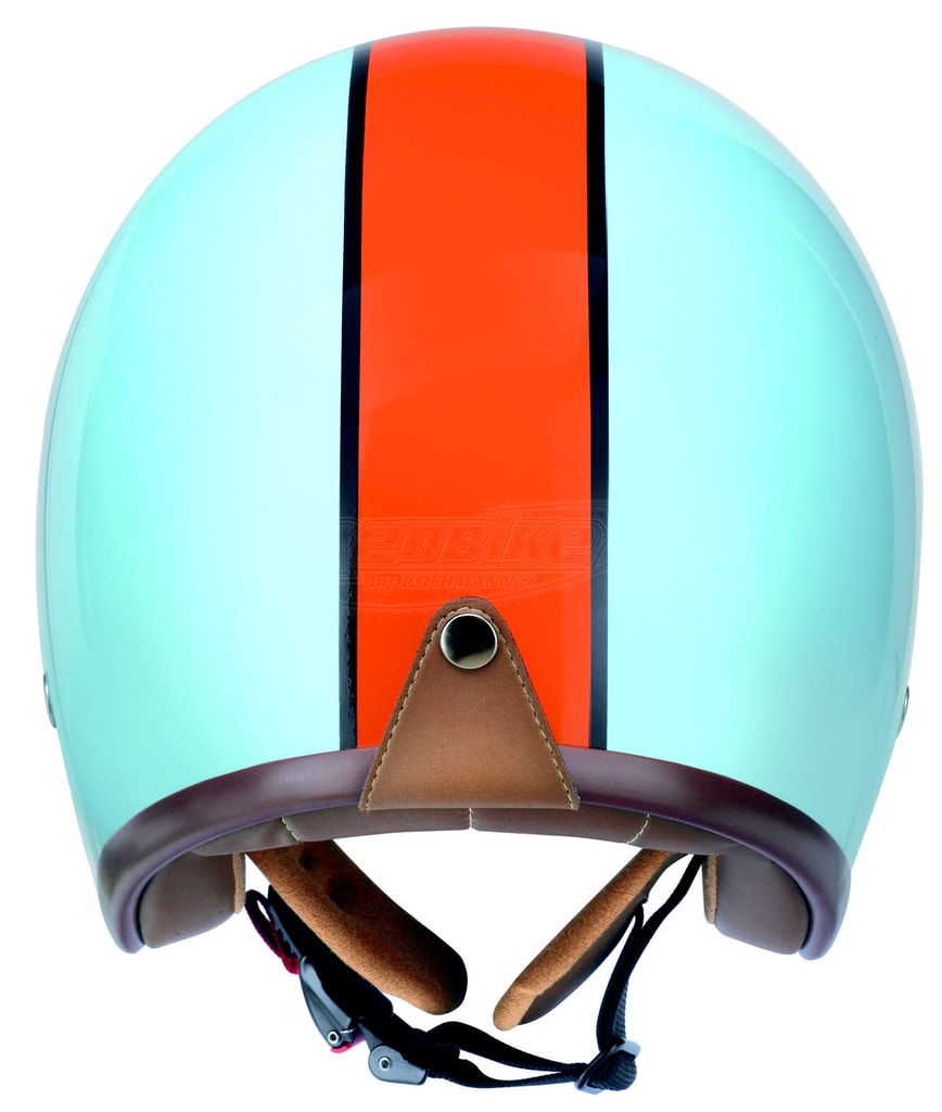 Topmoto.cz - Moto helma RB-764 GASOLINE světle modrá - oranžová - REDBIKE -  Otevřené JET - Přilby, Výbava jezdce