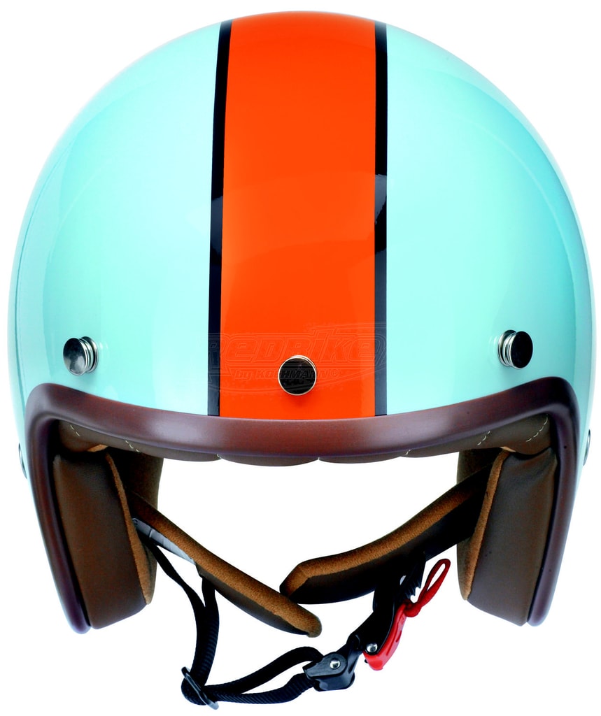 Topmoto.cz - Moto helma RB-764 GASOLINE světle modrá - oranžová - REDBIKE -  Otevřené JET - Přilby, Výbava jezdce