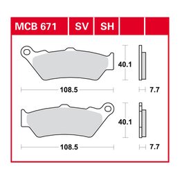 Brzdové destičky MCB671SH