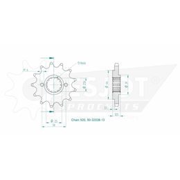 Řetězové kolečko 13 zubů