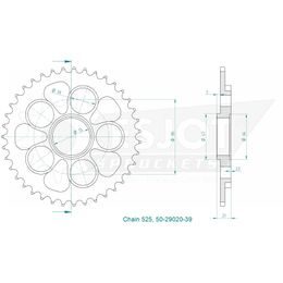 Rozeta 39 Z stříbrná Ducati
