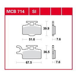 Brzdové destičky MCB714SI