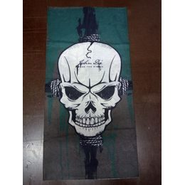 Šátek / nákrčník - zelená lebka 2