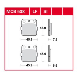 Brzdové destičky MCB538SI