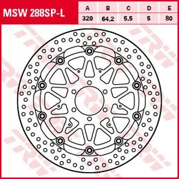 Racing Brzdový kotouč bez homologace MSW288SP-L