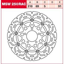 Brzdový kotouč plovoucí MSW250RAC
