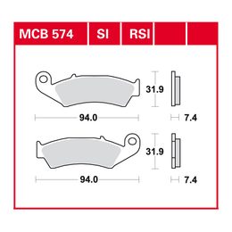 Brzdové destičky MCB574